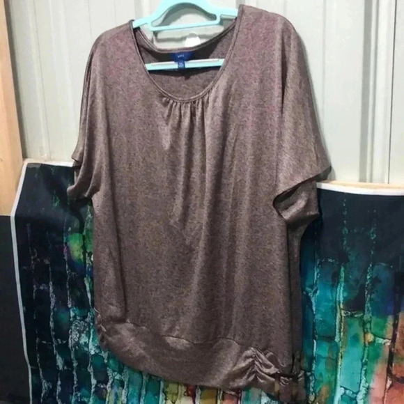 Apt 9 blouse plus size XXL dusty pink with‎ gray - Picture 1 of 7